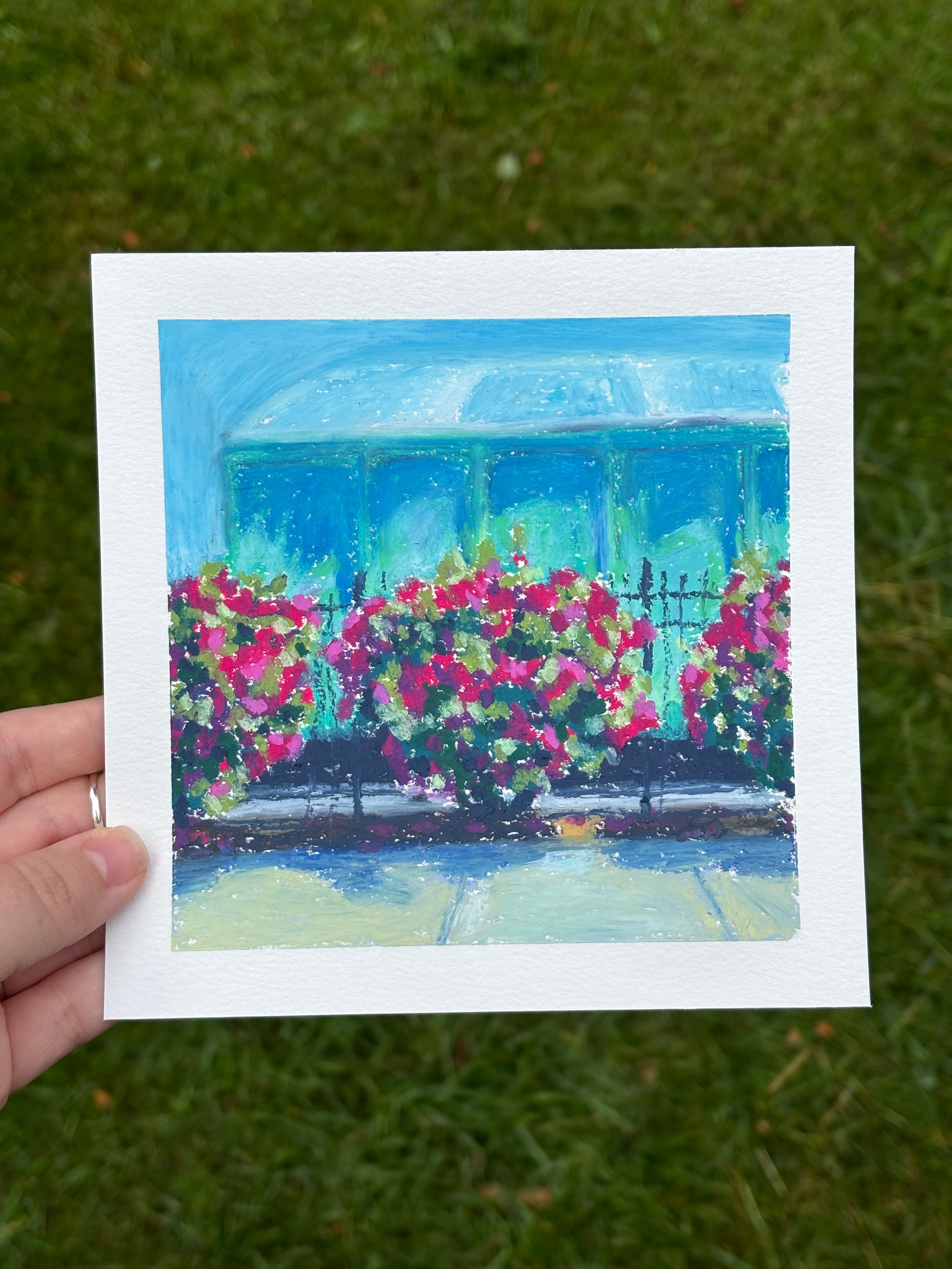 Yelm Ave. 6x6 Original Oil Pastel Drawing