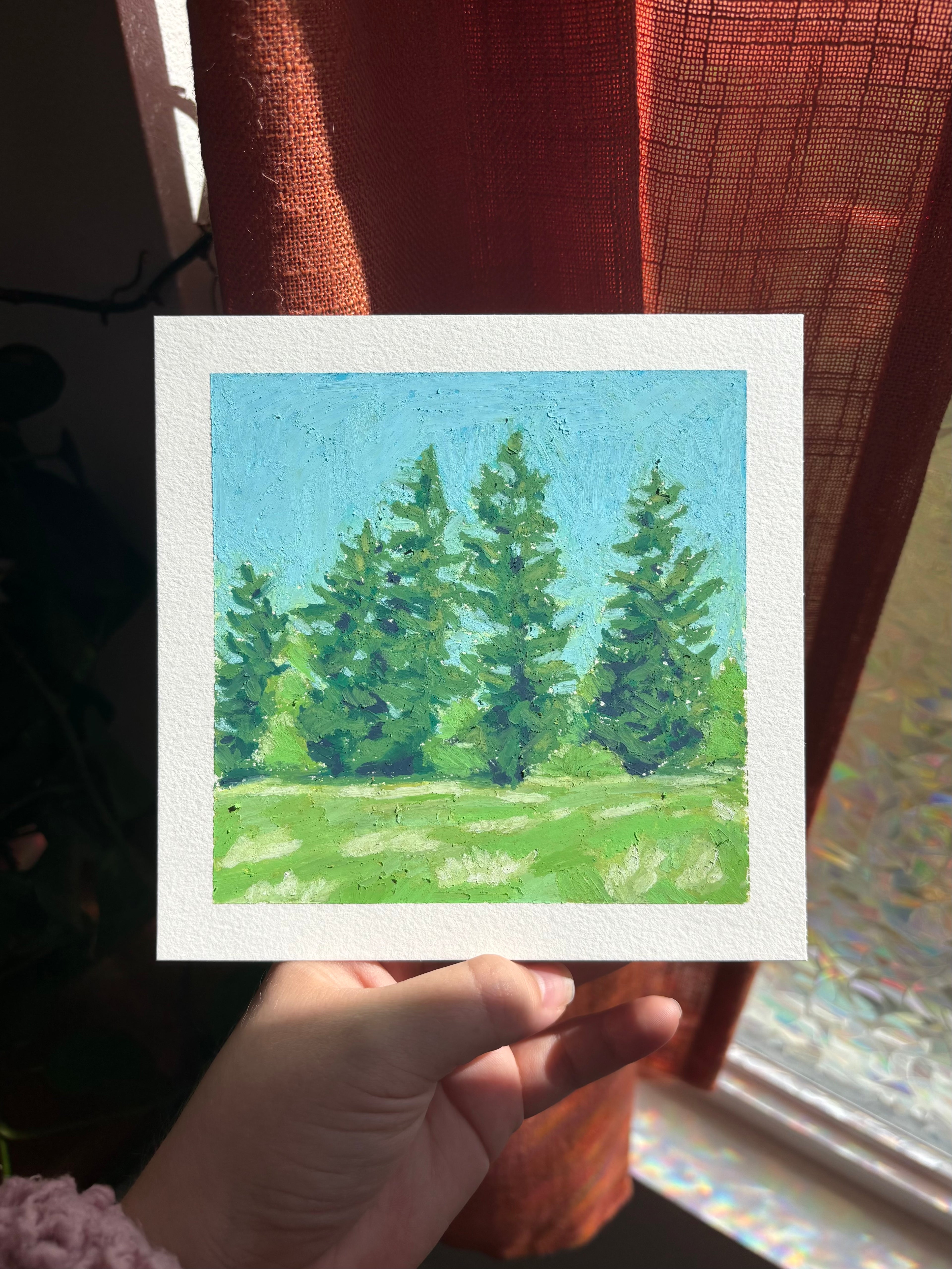 In Rainier 6x6 Original Oil Pastel Drawing