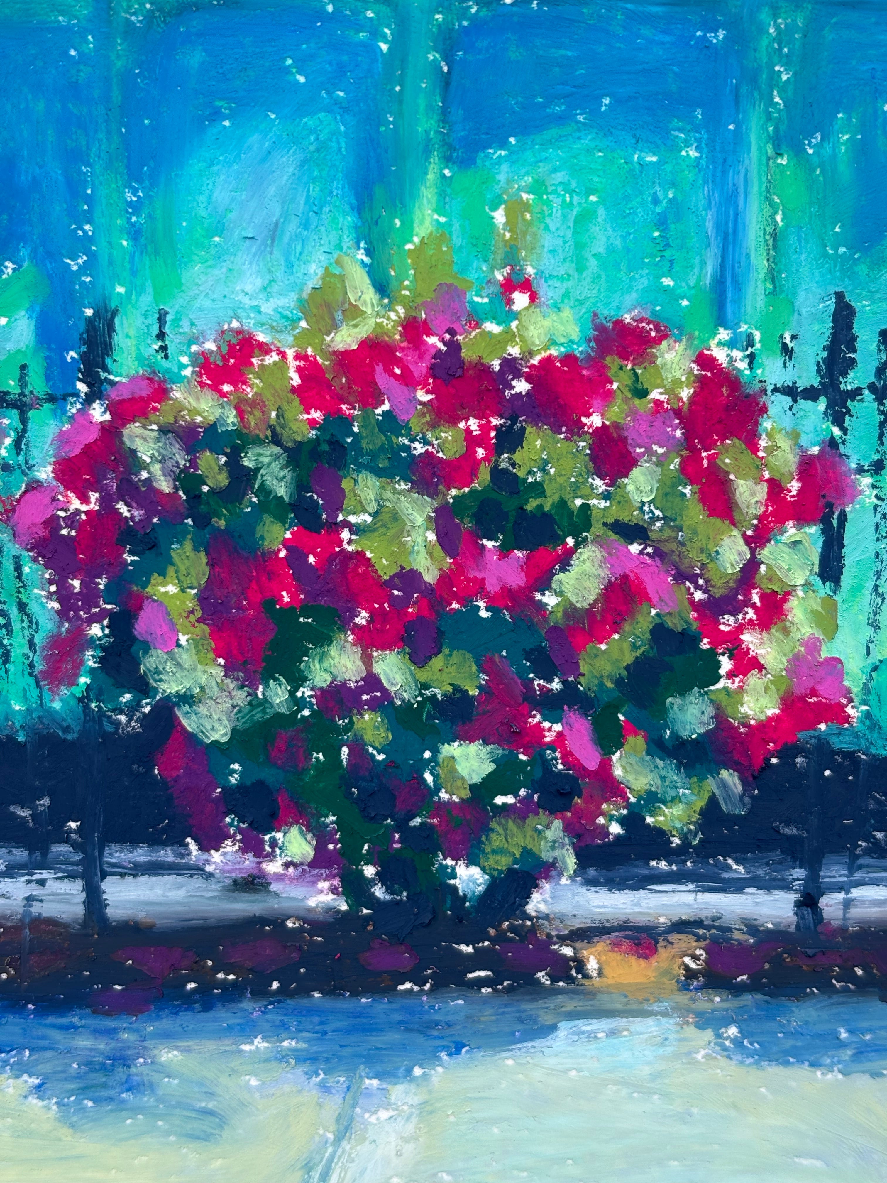 Yelm Ave. 6x6 Original Oil Pastel Drawing