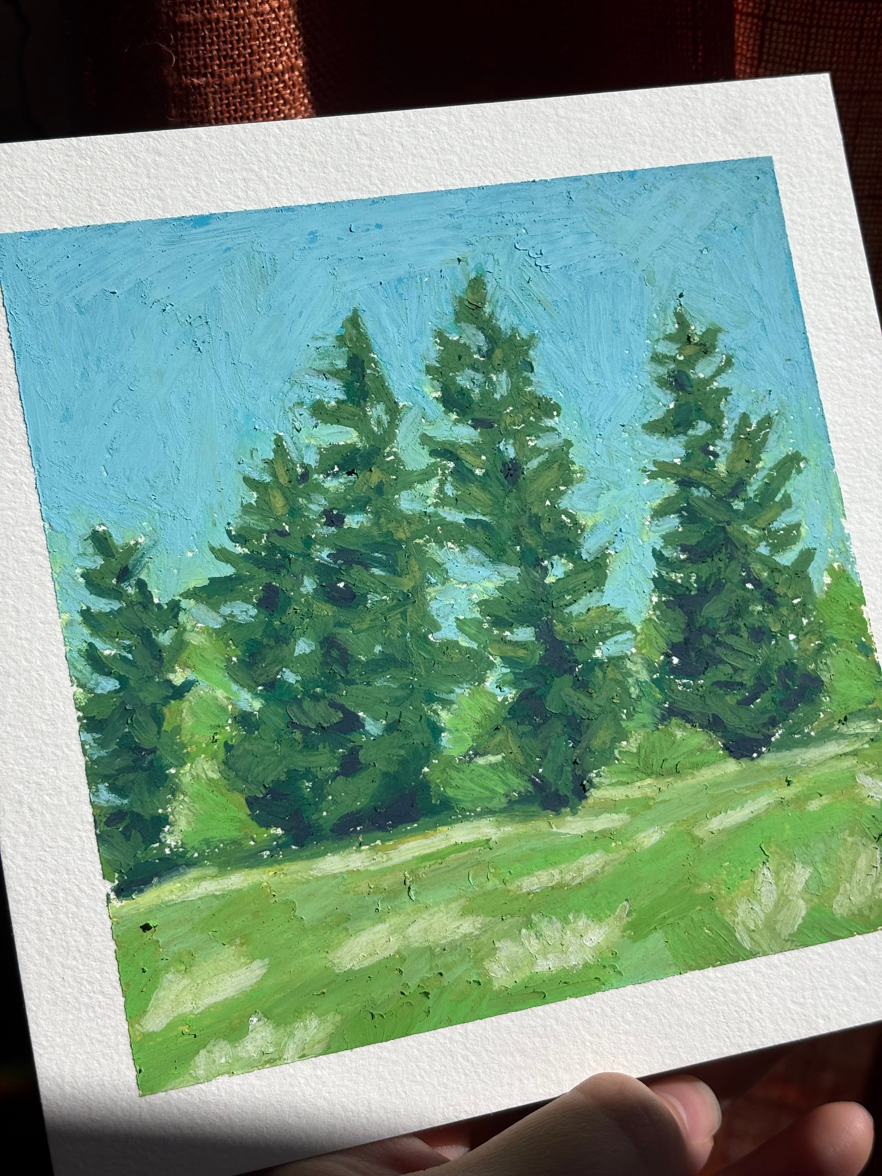 In Rainier 6x6 Original Oil Pastel Drawing
