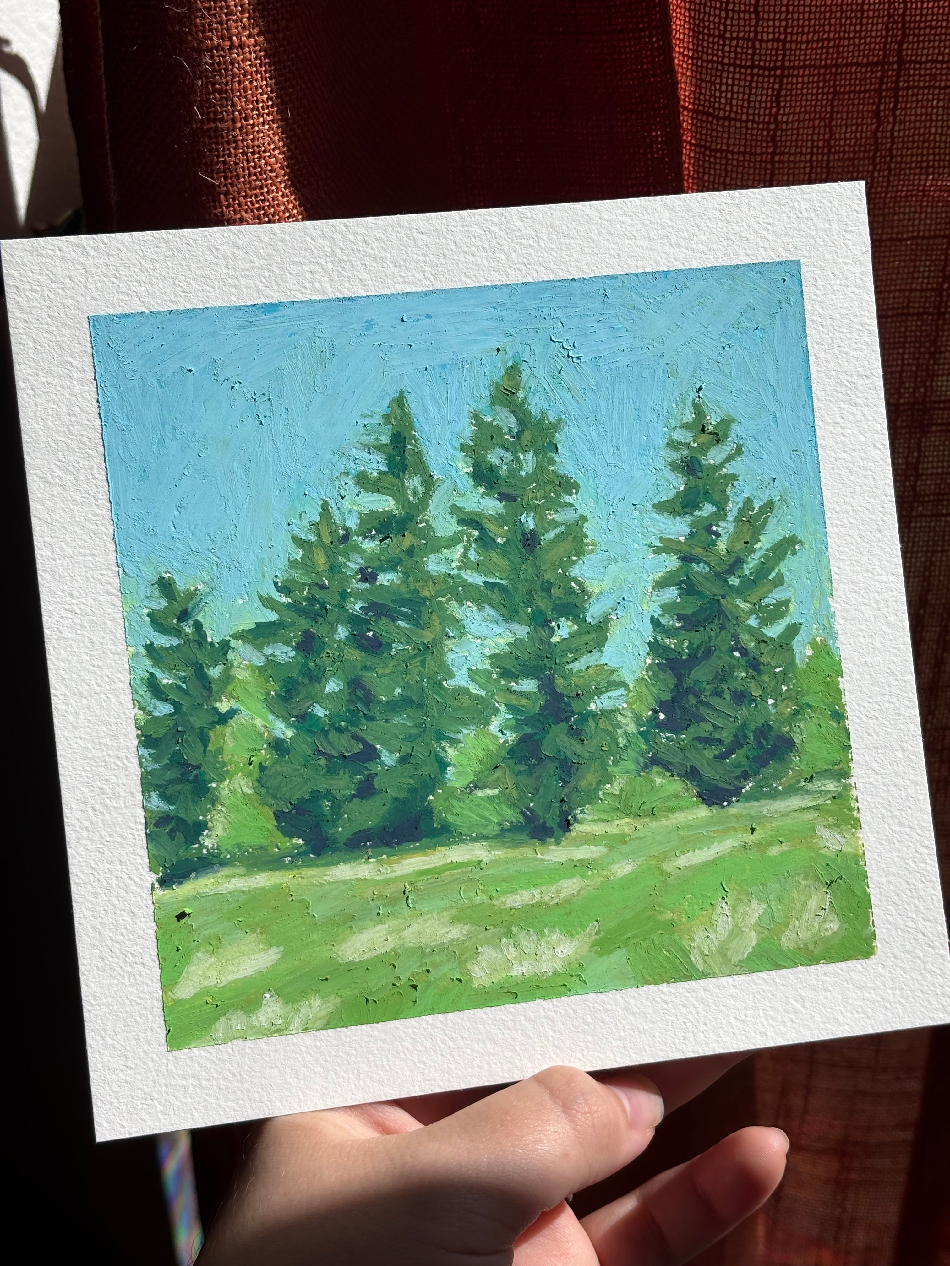 In Rainier 6x6 Original Oil Pastel Drawing