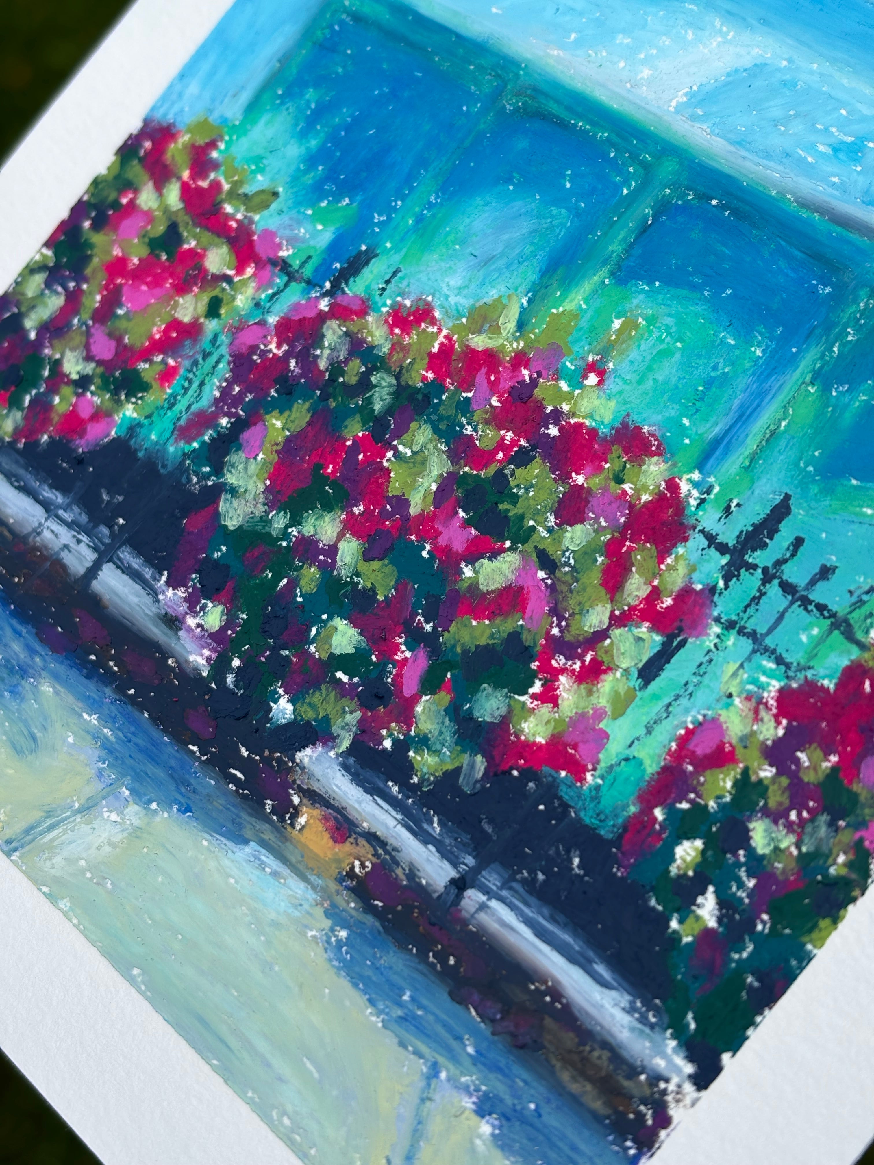 Yelm Ave. 6x6 Original Oil Pastel Drawing