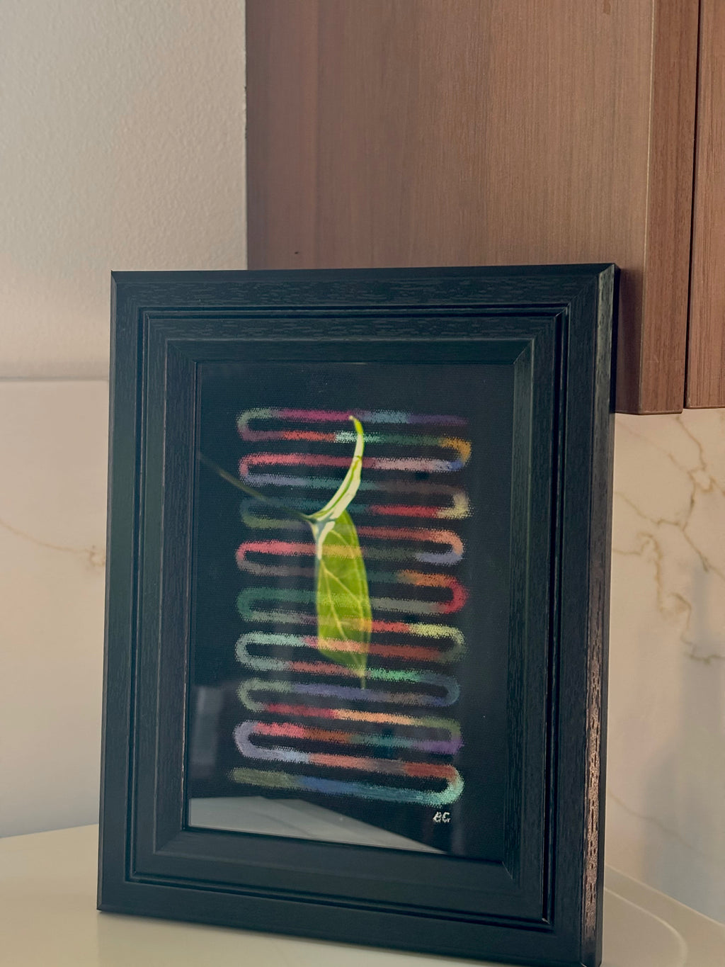Framed 5x7 Oil Pastel Linear Gradient - August 8th, 2026