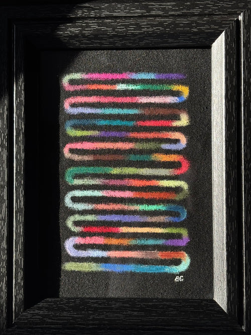 Framed 5x7 Oil Pastel Linear Gradient - August 8th, 2026