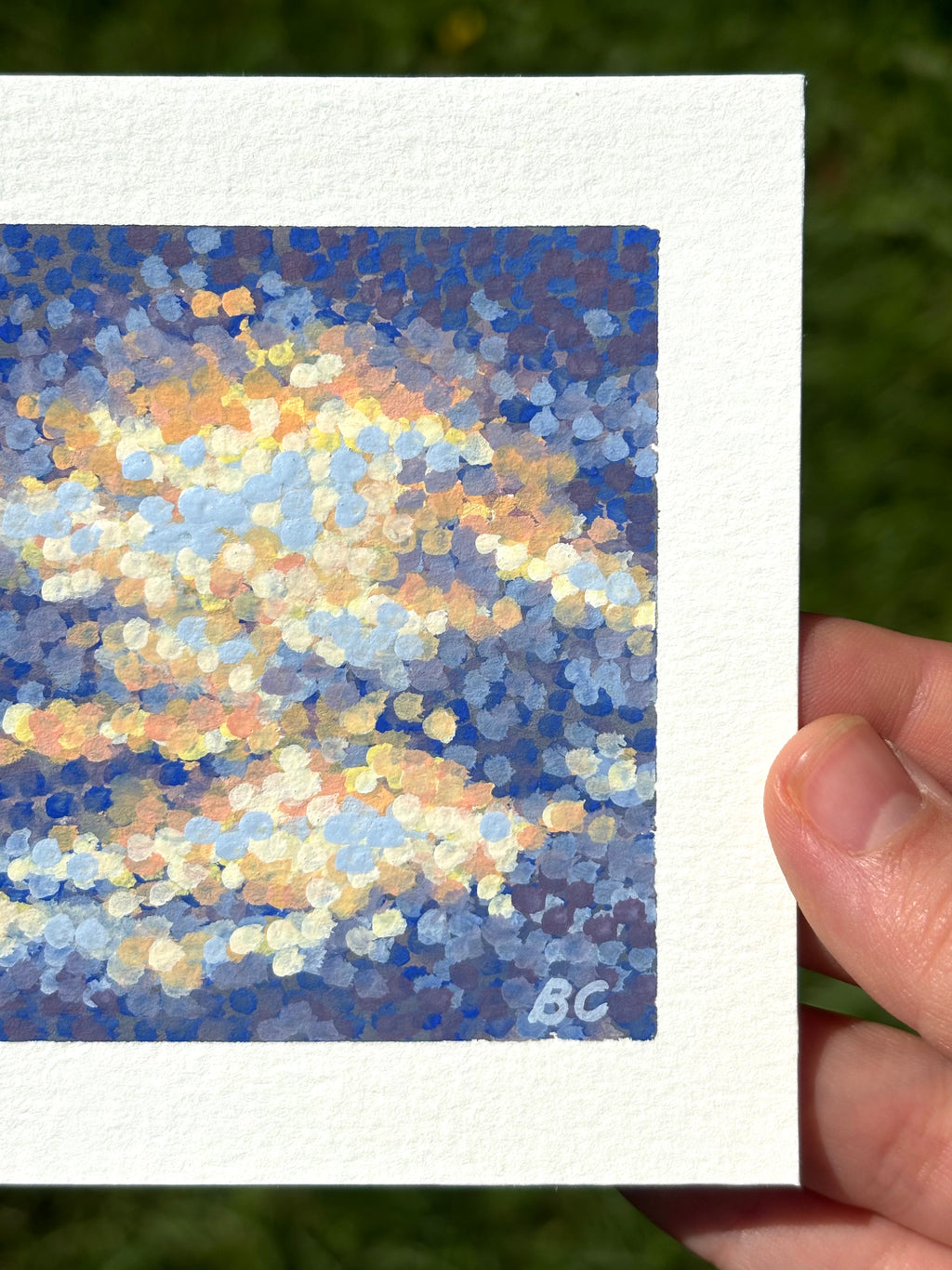 Clouds During Sunset 4x4 Gouache Original Painting