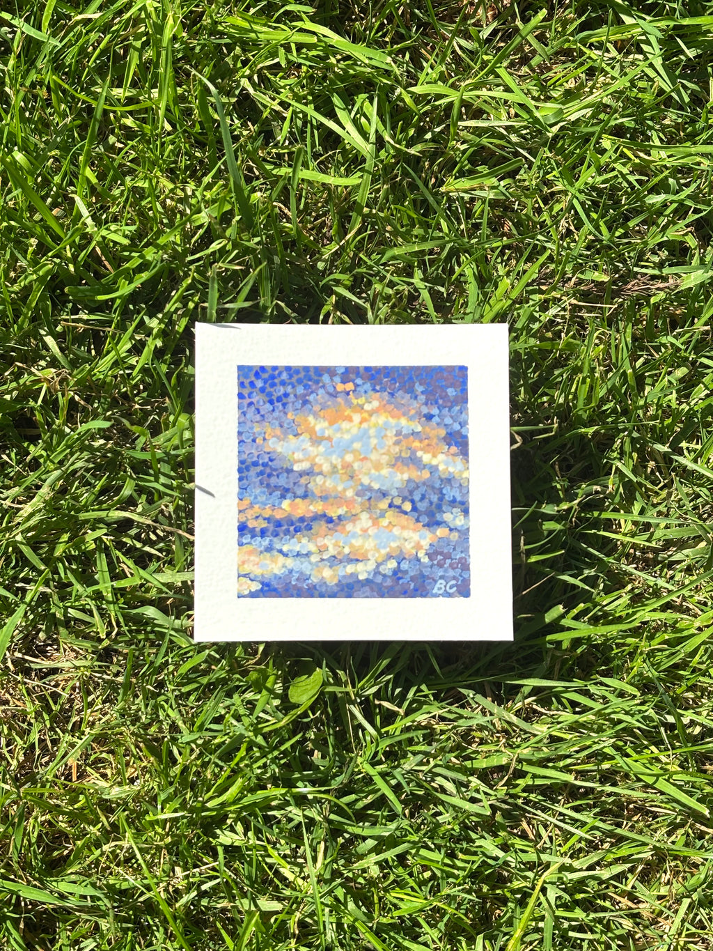 Clouds During Sunset 4x4 Gouache Original Painting