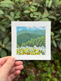 Wildflowers in the Mountains 4x4 Gouache Original Painting