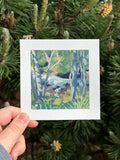 River in the Mountains 4x4 Gouache Original Painting