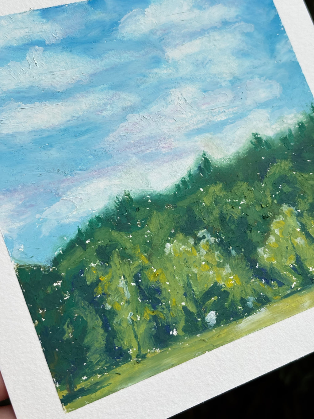 Washington Drive 6x6 Original Oil Pastel Drawing