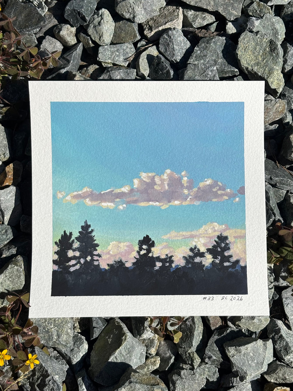 #33 6x6 Original Gouache Painting