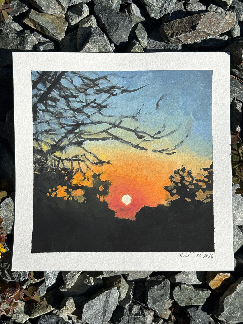 #22 6x6 Original Gouache Painting