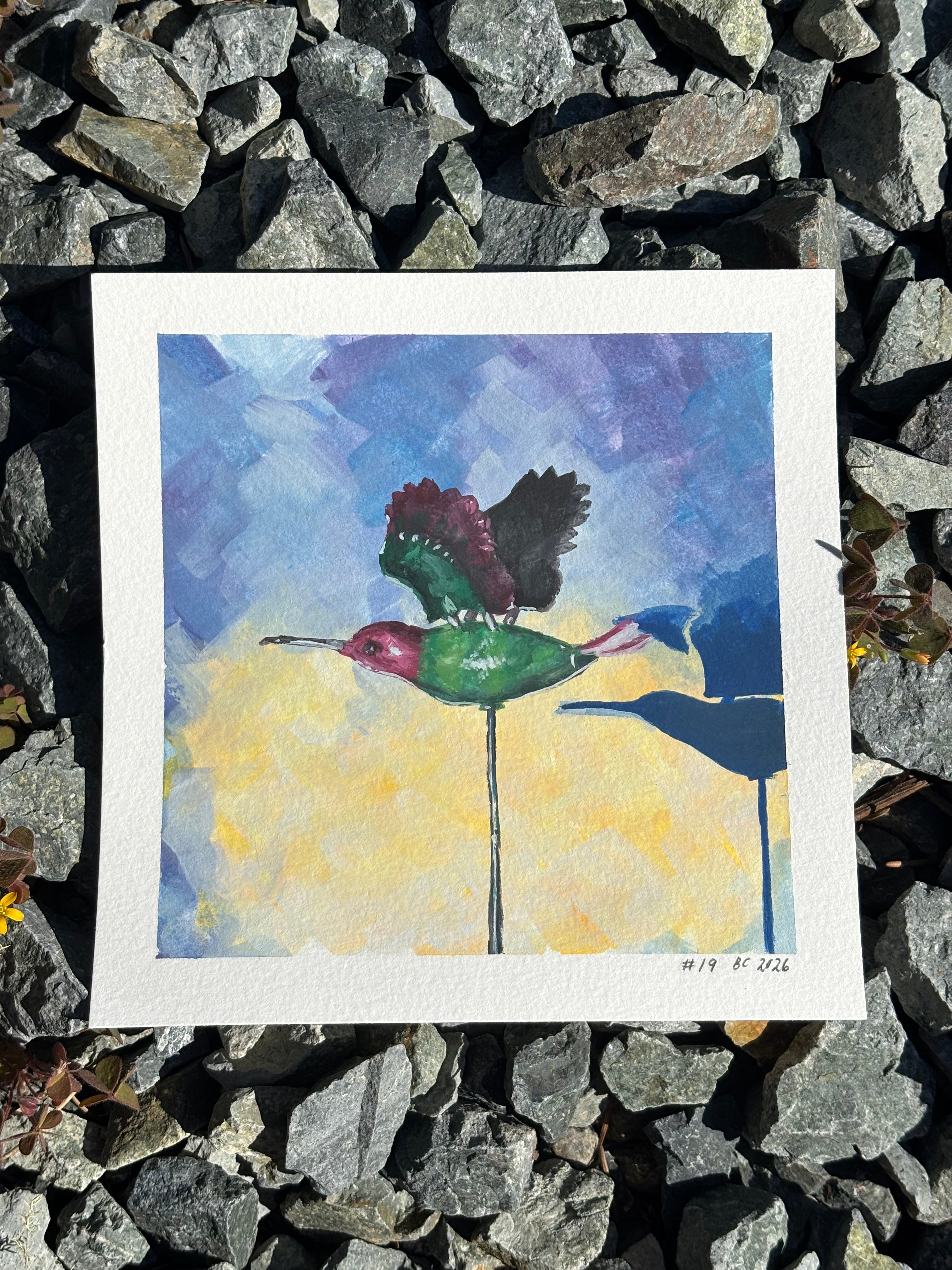 #19 6x6 Original Gouache Painting