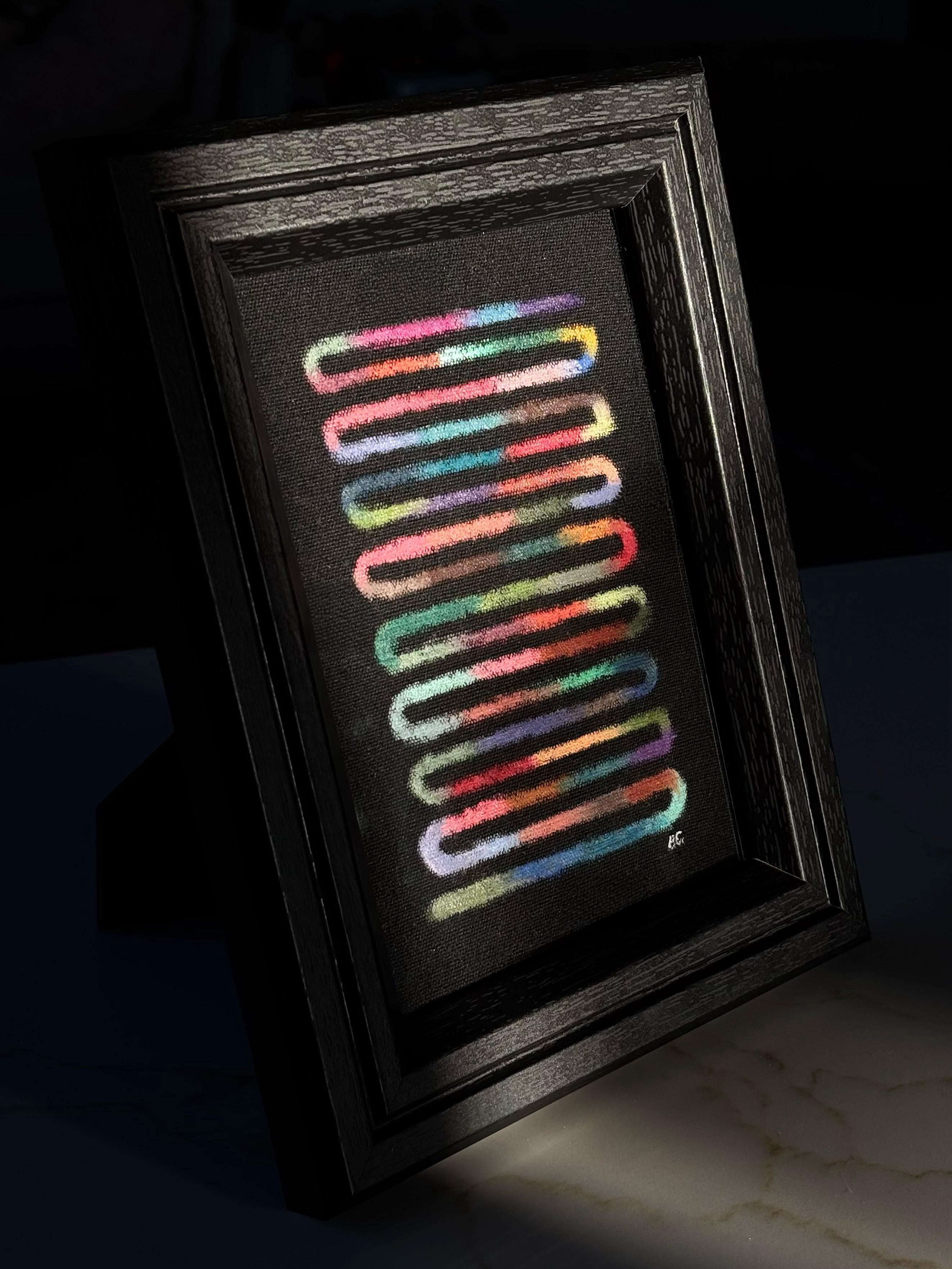 Framed 5x7 Oil Pastel Linear Gradient - August 8th, 2026